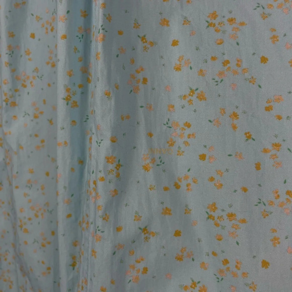 Ganni Blue Floral‎ Printed Cotton Poplin Sleeveless Twist-Front Midi Dress - Picture 7 of 15